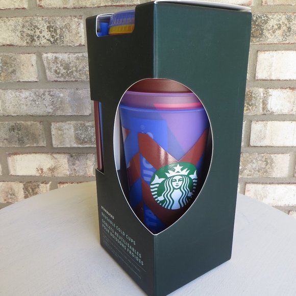 NWT 5 Starbucks reusable cold cups with lids & straws. Size 24oz. - Picture 9 of 10